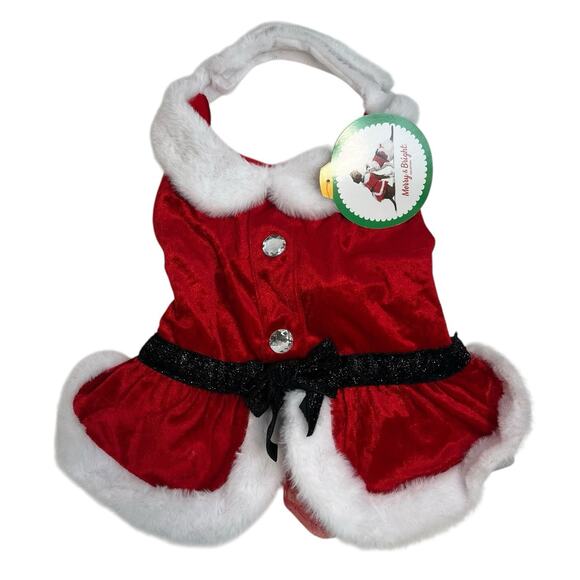 Merry & Bright M Medium Christmas Mrs Clause Santa Dog Cat Costume Holiday - Picture 1 of 6